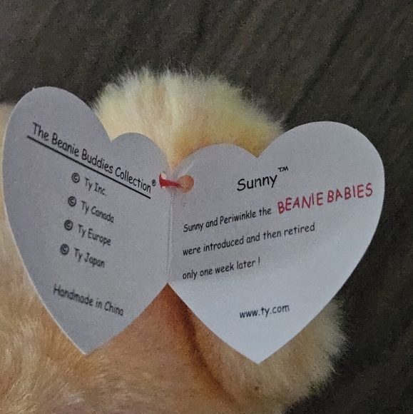 Ty beanie buddies Sunny soft plush bear 2000s retired e-bear - Picture 6 of 7